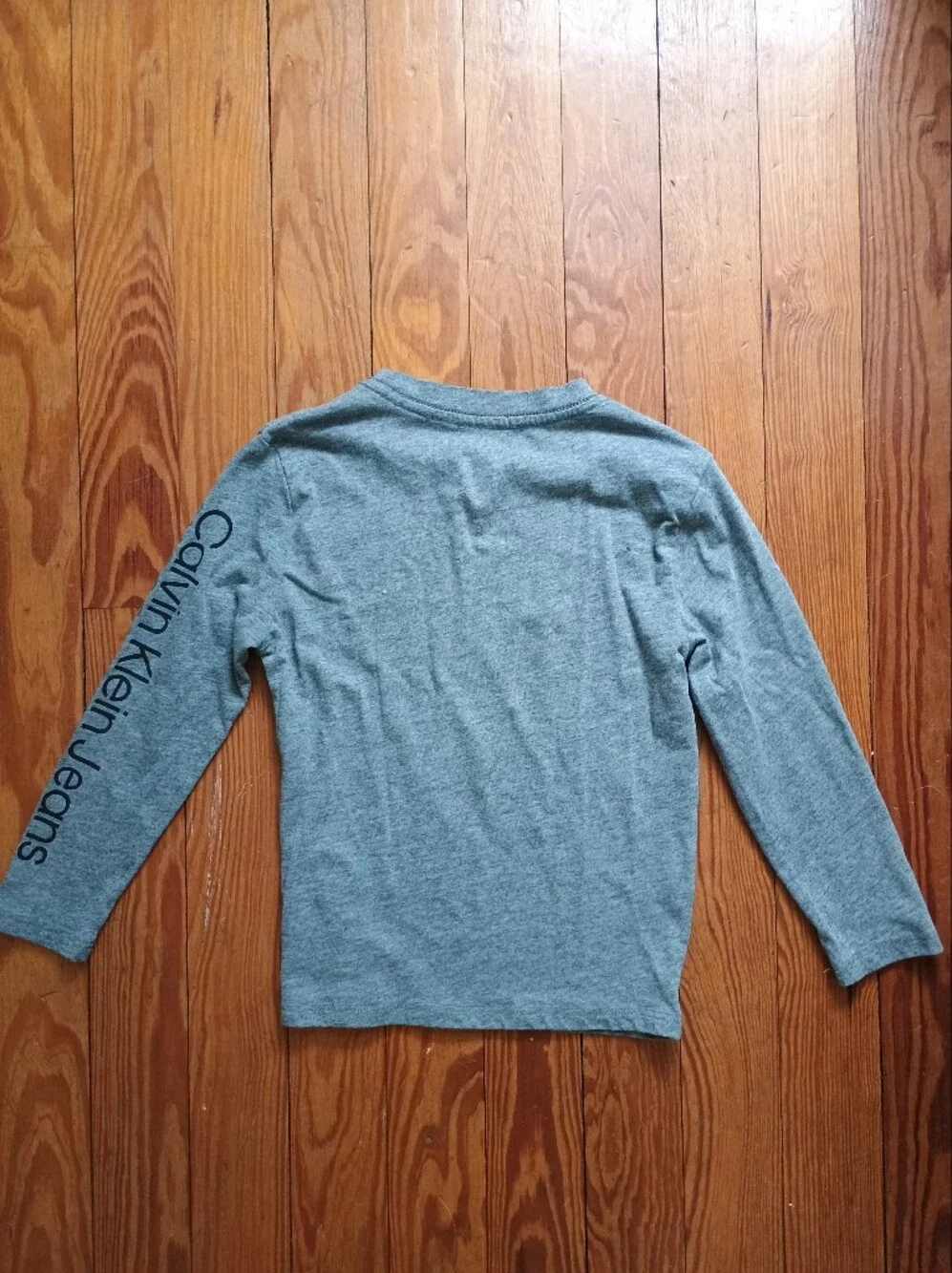 Calvin Klein Jeans Kids Long Sleeve Tee Heather Gray with Logo